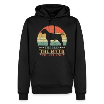 Griffon Korthals Pointing Hund Papa Dad Vintage - Männer Premium Bio Hoodie - Schwarz - Vorne - Nico (187cm)