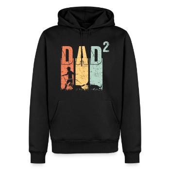 Dog Dad Dad Dad Father with 2 two dog dogs - Men’s Premium Organic Hoodie - black - Front - Nico (187cm)