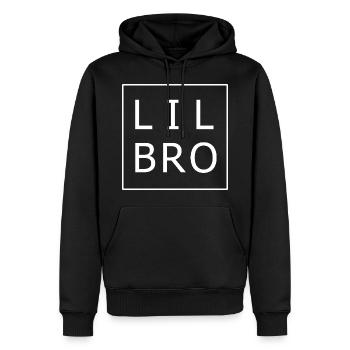 LIL BRO - Männer Premium Bio Hoodie - Schwarz - Vorne - Nico (187cm)