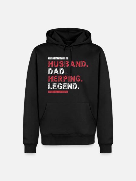Herping Herpetology Herpetologist Dad Spruch - Men’s Premium Organic Hoodie - black