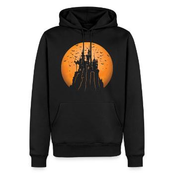 Creepy Castle & Spooky Moon Halloween Costume Cadeau - Sweat à capuche Premium bio Homme - noir - Devant - Nico (187cm)