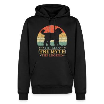 Cavoodle Cavapoo Hund Mix Dad Papa Vintage - Männer Premium Bio Hoodie - Schwarz - Vorne - Nico (187cm)