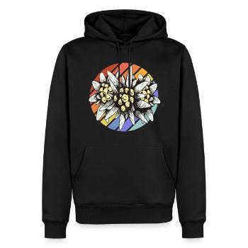 Edelweiss Schweiz Souvenir Wandern Alpen Berge - Männer Premium Bio Hoodie - Schwarz - Vorne - Nico (187cm)
