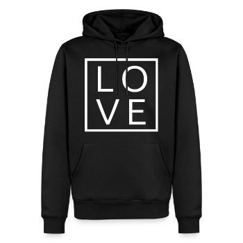 Cool Awesome Love Square Geschenk Männer Frauen & Kinder - Männer Premium Bio Hoodie - Schwarz - Vorne - Nico (187cm)