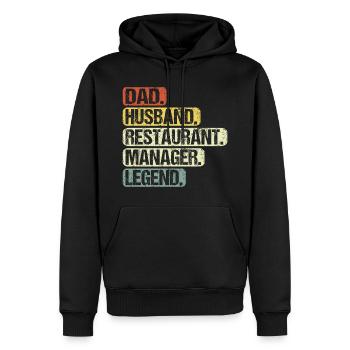 Hotel und Restaurant Manager Papa Ehemann Spruch - Männer Premium Bio Hoodie - Schwarz - Vorne - Nico (187cm)