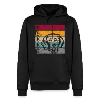 Flat Coated Retriever Dog Dad Papa Master Him - Men’s Premium Organic Hoodie - black - Front - Nico (187cm)