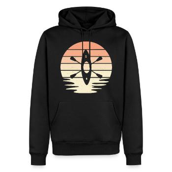 Kayak Design Rétro - Sweat à capuche Premium bio Homme - noir - Devant - Nico (187cm)