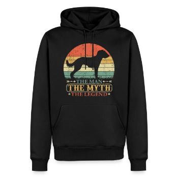 Bedlington Whippet Hund Dad Papa Herrchen für Ihn - Männer Premium Bio Hoodie - Schwarz - Vorne - Nico (187cm)