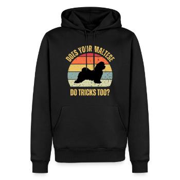 Est-ce que votre maltais fait aussi des tours - Sweat à capuche Premium bio Homme - noir - Devant - Nico (187cm)