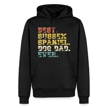 Sussex Spaniel Dad Papa Herrchen Vintage Best - Männer Premium Bio Hoodie - Schwarz - Vorne - Nico (187cm)