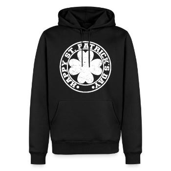 Cadeau de la Saint-Patrick Trèfle Hommes, Femmes, Enfants - Sweat à capuche Premium bio Homme - noir - Devant - Nico (187cm)