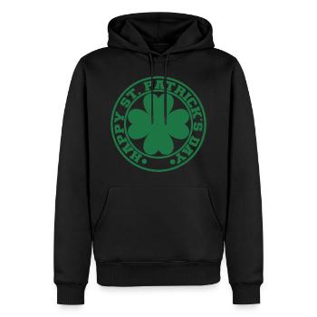 Cadeau de la Saint-Patrick Trèfle Hommes, Femmes, Enfants - Sweat à capuche Premium bio Homme - noir - Devant - Nico (187cm)