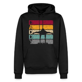 Calisthenics Dad Papa Push Up Training für Ihn - Männer Premium Bio Hoodie - Schwarz - Vorne - Nico (187cm)