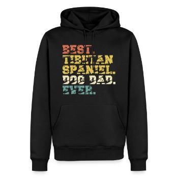 Épagneul tibétain papa papa papa papa propriétaire Vintage - Sweat à capuche Premium bio Homme - noir - Devant - Nico (187cm)