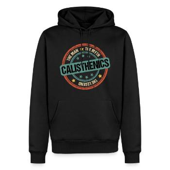 Calisthenics Dad Papa Funny Sayings Vintage - Men’s Premium Organic Hoodie - black - Front - Nico (187cm)