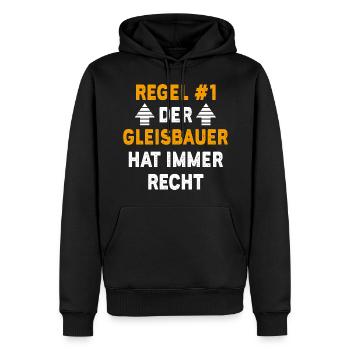 Gleisbauer Geschenk Geburtstag Spruch - Männer Premium Bio Hoodie - Schwarz - Vorne - Nico (187cm)