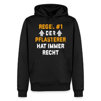 Pflasterer Geschenk Geburtstag Spruch - Männer Premium Bio Hoodie - Schwarz - Vorne - Nico (187cm)