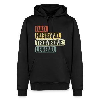 Joueur de trombone Joueur de trombone Papa dit drôle - Sweat à capuche Premium bio Homme - noir - Devant - Nico (187cm)