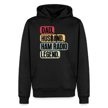 Ham Radio Operator Dad Sprüche Lustige Vintage - Männer Premium Bio Hoodie - Schwarz - Vorne - Nico (187cm)