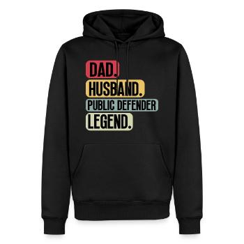 Défenseur public Défenseur public Papa Paroles - Sweat à capuche Premium bio Homme - noir - Devant - Nico (187cm)
