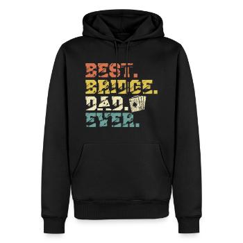 Joueur de bridge Papa Paroles de joueur de bridge Humour Meilleur - Sweat à capuche Premium bio Homme - noir - Devant - Nico (187cm)