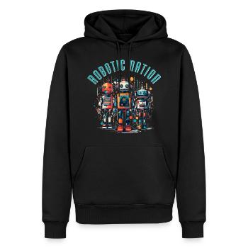 Roboter-Nation 2 - Männer Premium Bio Hoodie - Schwarz - Vorne - Nico (187cm)