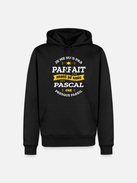 PASCAL PARFAIT - PRENOM PASCAL - Sweat à capuche Premium bio Homme - noir