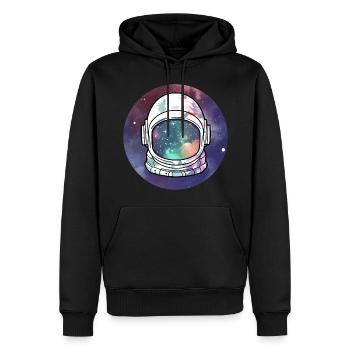 Galaxy Helmet Space Lover Astronaut - Men’s Premium Organic Hoodie - black - Front - Nico (187cm)