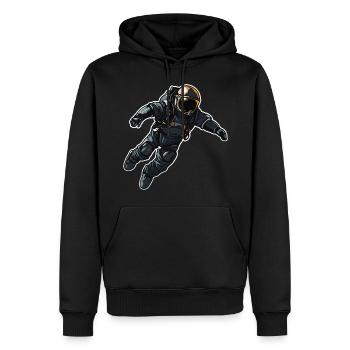 Astronaut Pilot Weltraum Galaxy Rakete Raumschiff - Männer Premium Bio Hoodie - Schwarz - Vorne - Nico (187cm)