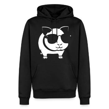 Funny Guinea Pig with Sunglasses Guinea Pigs - Men’s Premium Organic Hoodie - black - Front - Nico (187cm)