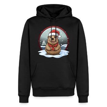Beaver Christmas - Men’s Premium Organic Hoodie - black - Front - Nico (187cm)