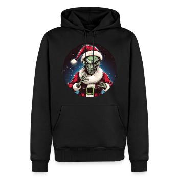 Aliens Weihnachten - Männer Premium Bio Hoodie - Schwarz - Vorne - Nico (187cm)