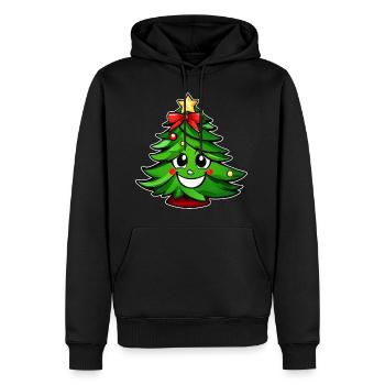 Joli sapin de Noël avec étoile - Sweat à capuche Premium bio Homme - noir - Devant - Nico (187cm)