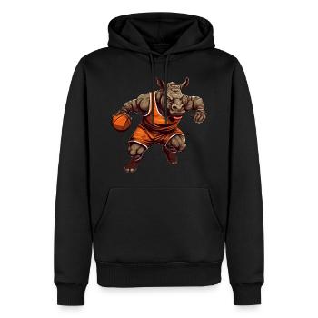 Basketball Nilpferd - Männer Premium Bio Hoodie - Schwarz - Vorne - Nico (187cm)