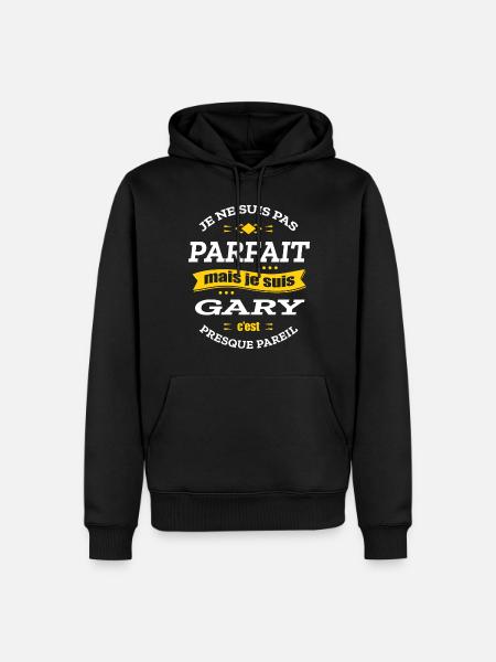 GARY PARFAIT - PRENOM GARY - Sweat à capuche Premium bio Homme - noir
