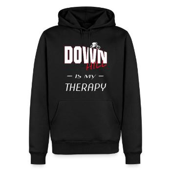 downhill - biken - biker - Männer Premium Bio Hoodie - Schwarz - Vorne - Nico (187cm)