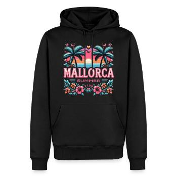 Majorque - Sweat à capuche Premium bio Homme - noir - Devant - Nico (187cm)
