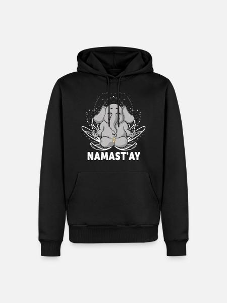 Drôle Namaste Yoga Éléphant - Sweat à capuche Premium bio Homme - noir