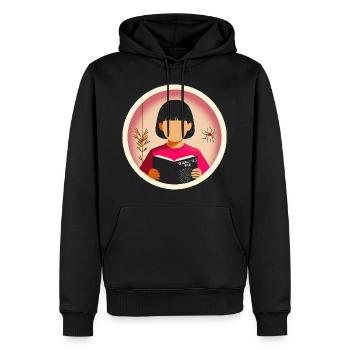 L’aventure du jeune lecteur - Sweat à capuche Premium bio Homme - noir - Devant - Nico (187cm)