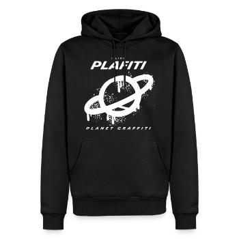 Planet Graffiti - weiss - Männer Premium Bio Hoodie - Schwarz - Vorne - Nico (187cm)