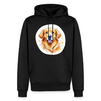 Golden Retriever Wasserfarben - Männer Premium Bio Hoodie - Schwarz - Vorne - Nico (187cm)