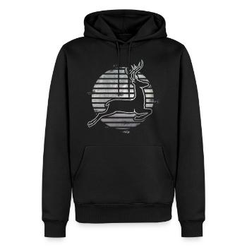 Roe deer - Men’s Premium Organic Hoodie - black - Front - Nico (187cm)