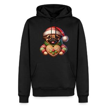 mignon carlin Noël famille du Père Noël - Sweat à capuche Premium bio Homme - noir - Devant - Nico (187cm)