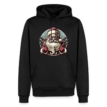Cool Santa Weihnachtsmann Vintage Xmas - Männer Premium Bio Hoodie - Schwarz - Vorne - Nico (187cm)