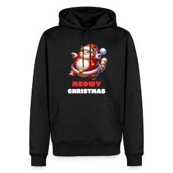 Merry Christmas Lustig Katze Weihnachtsmütze - Männer Premium Bio Hoodie - Schwarz - Vorne - Nico (187cm)