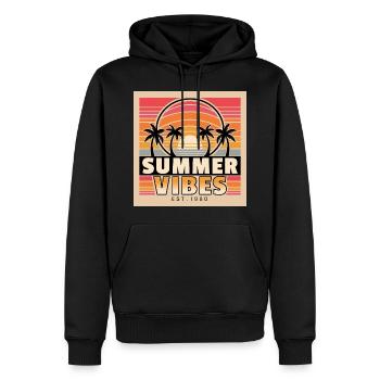 Summer Vibes mit Insel-Feeling als Geschenkidee - Männer Premium Bio Hoodie - Schwarz - Vorne - Nico (187cm)
