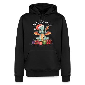 Cadeau de Noël Dragon Dragon - Sweat à capuche Premium bio Homme - noir - Devant - Nico (187cm)