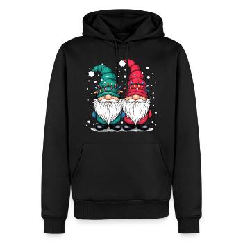 Gnome Gnome Noël Noël Pull Gnome - Sweat à capuche Premium bio Homme - noir - Devant - Nico (187cm)