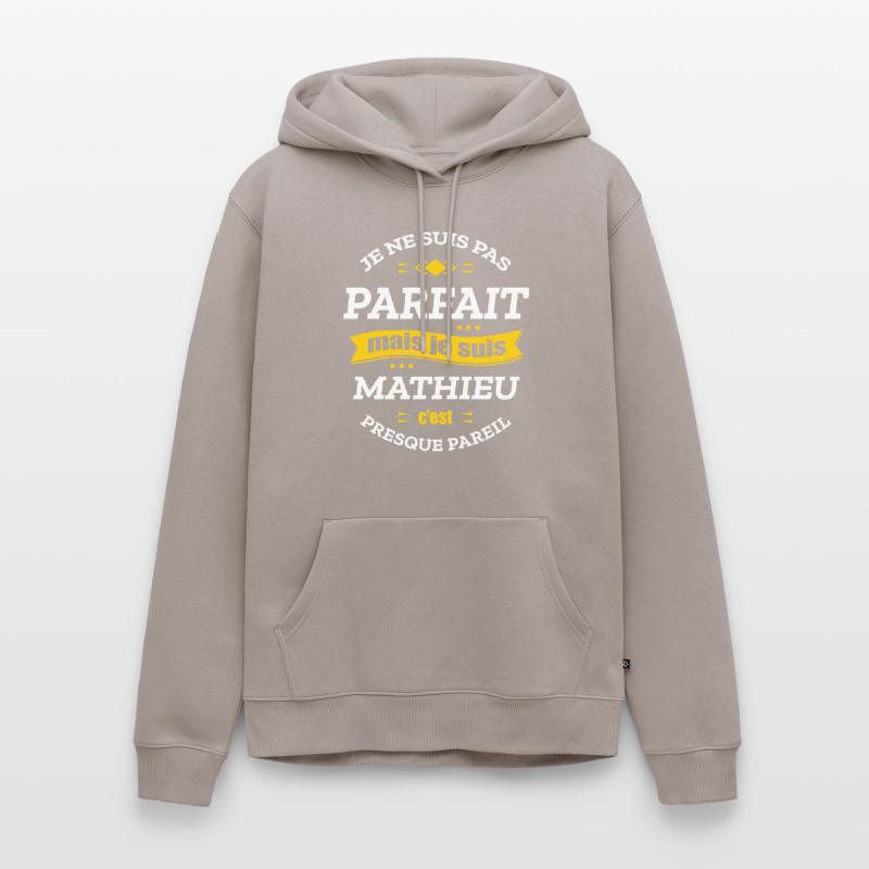 MATHIEU PARFAIT - PRENOM MATHIEU Sweat à capuche Premium bio Homme