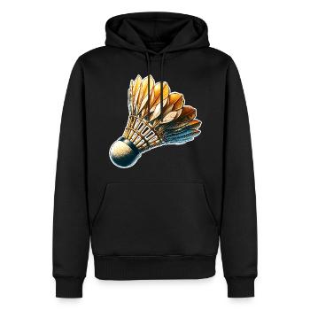 Badminton - Männer Premium Bio Hoodie - Schwarz - Vorne - Nico (187cm)